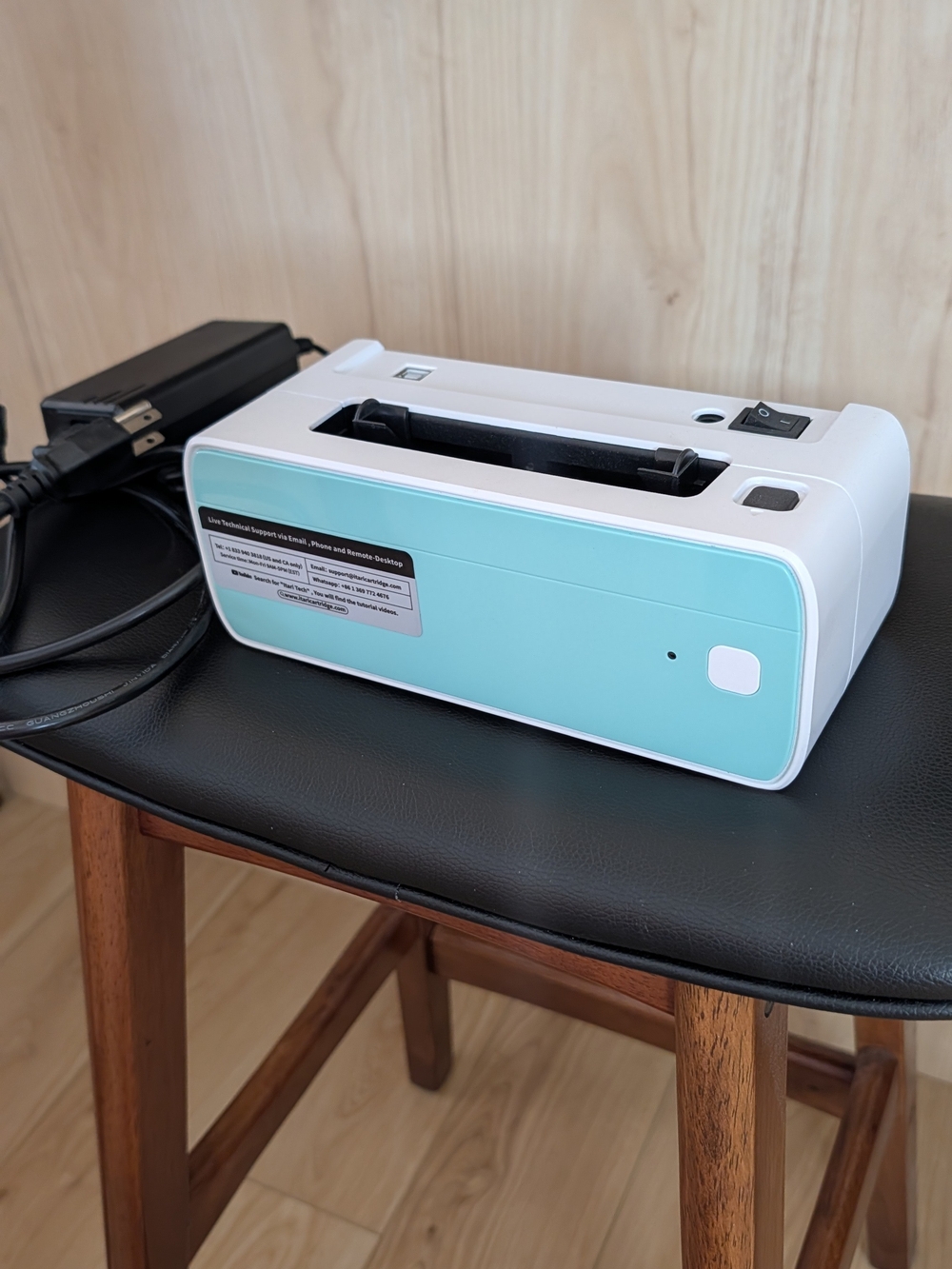 Bluetooth Thermal Label Printer by Itari 4x6 Mailing Labels Aqua White